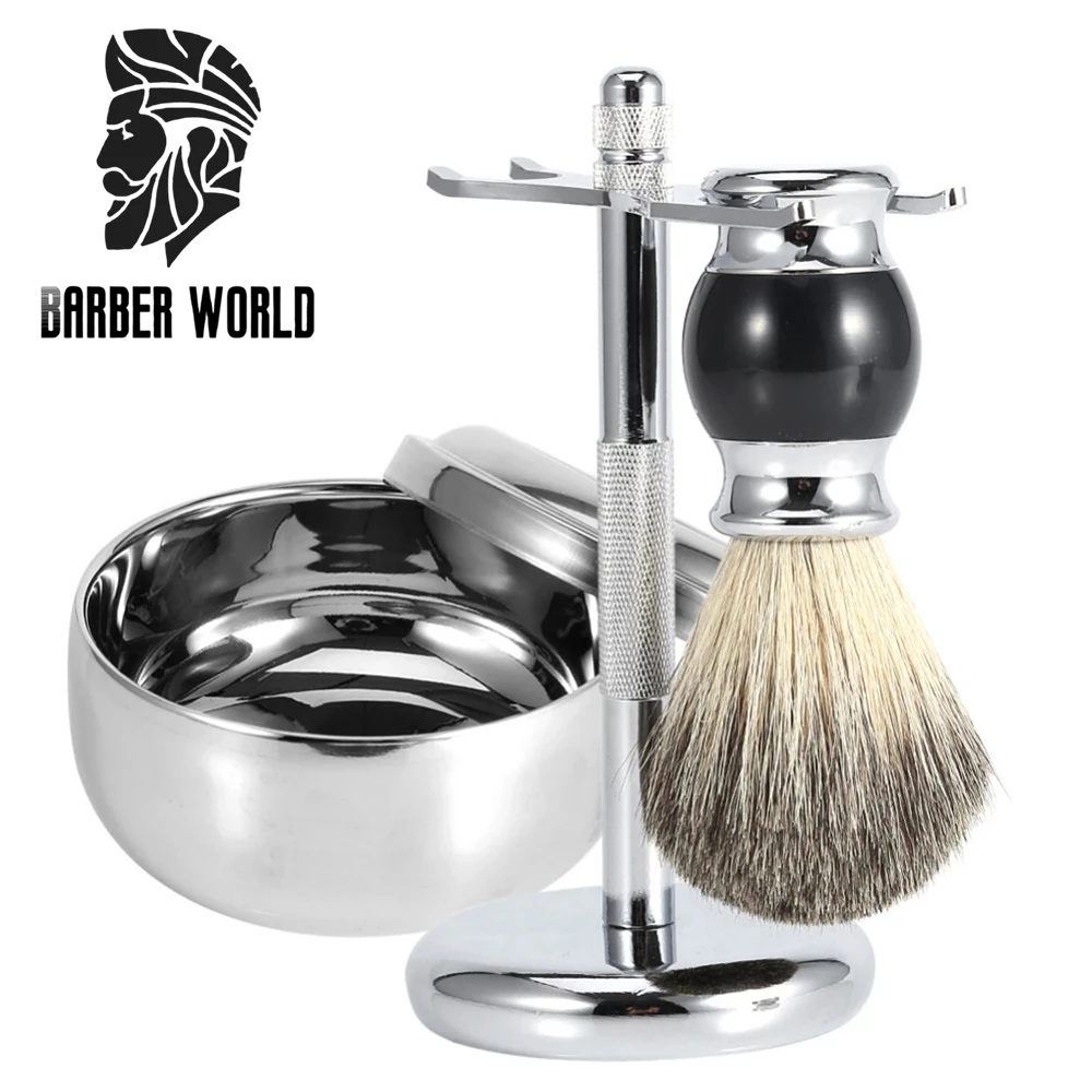 Men's Shaving Set Gift Durable Stainless Steel Bowl & Shaving Brush Holder Professional Male Facial Cleaner Tool square hole drill bit adapter drill attachment for table drill and hand drill professional accessories sturdy durable