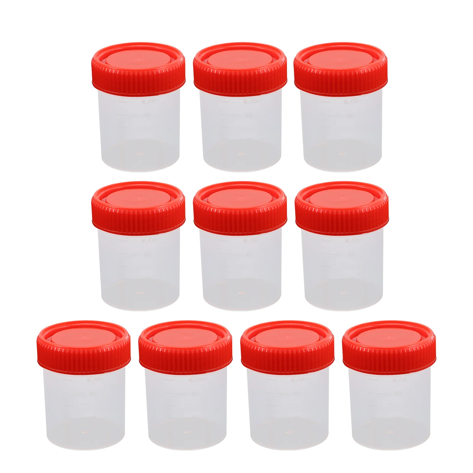 

10 Pcs Sample Cup Plastic Mug Specimen Cups Urine with Screw Caps Cover Lids Containers Pp Collection