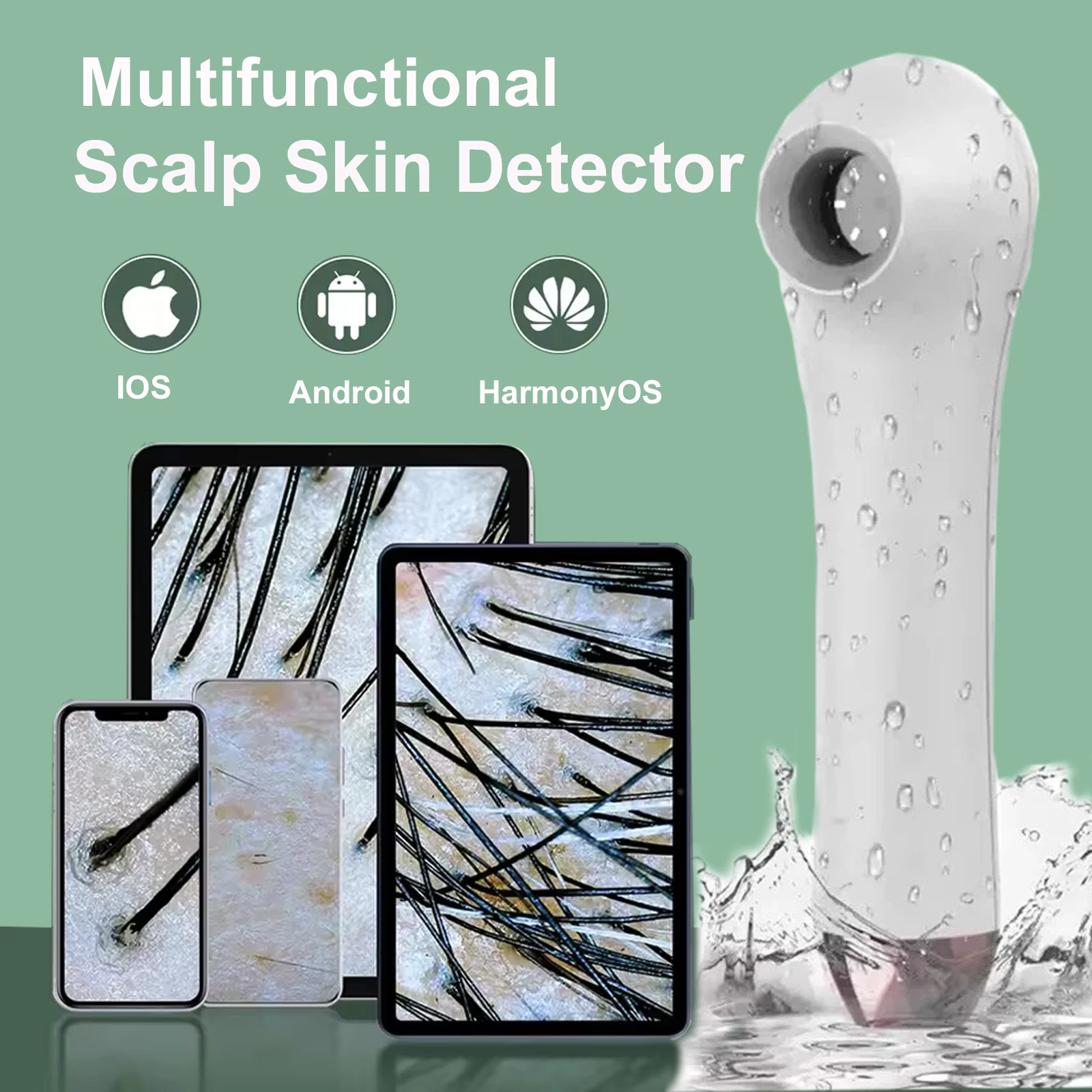 2025 Digital HD Visual Wireless Dermatoscope Scalp Detection Pores Magnifier Facial Skin Hair Analyzer Machine Professional