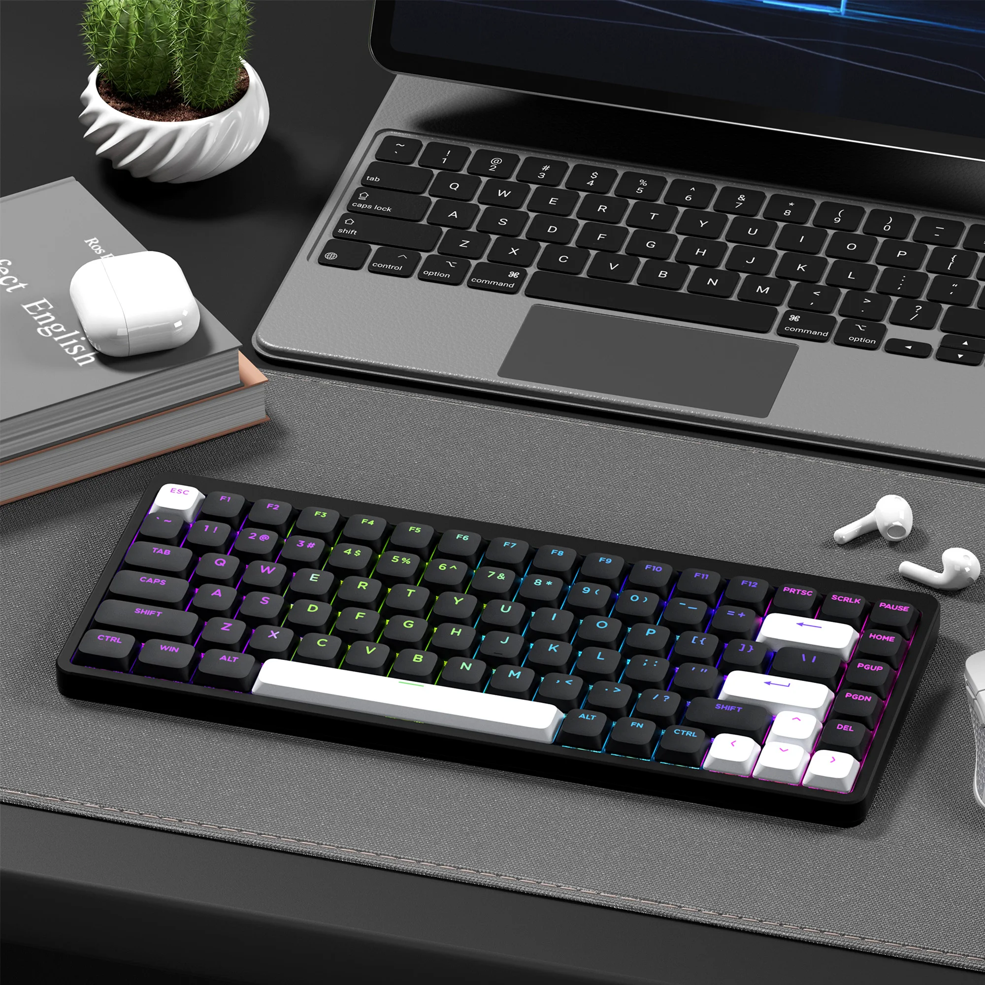 XVX 127Keys Low Profile Keycaps Double-Shot Shine Thorugh Key cap