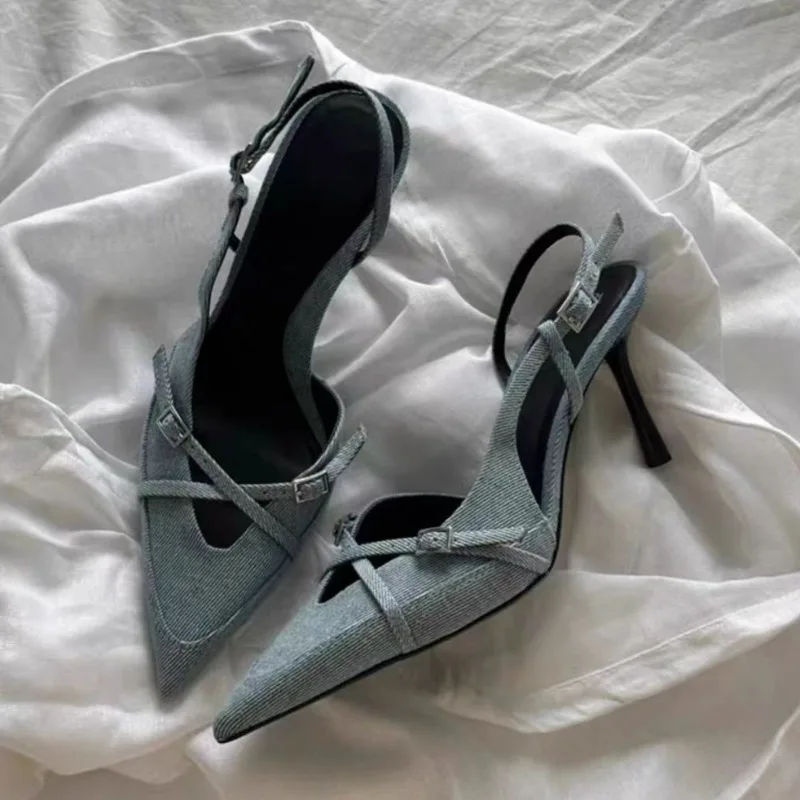 Women High Heels Sandals Sexy Pointed Toe Dress Party Shoes 2024 New Summer Designer Sandals Luxury Sandals Sandalias De Mujer