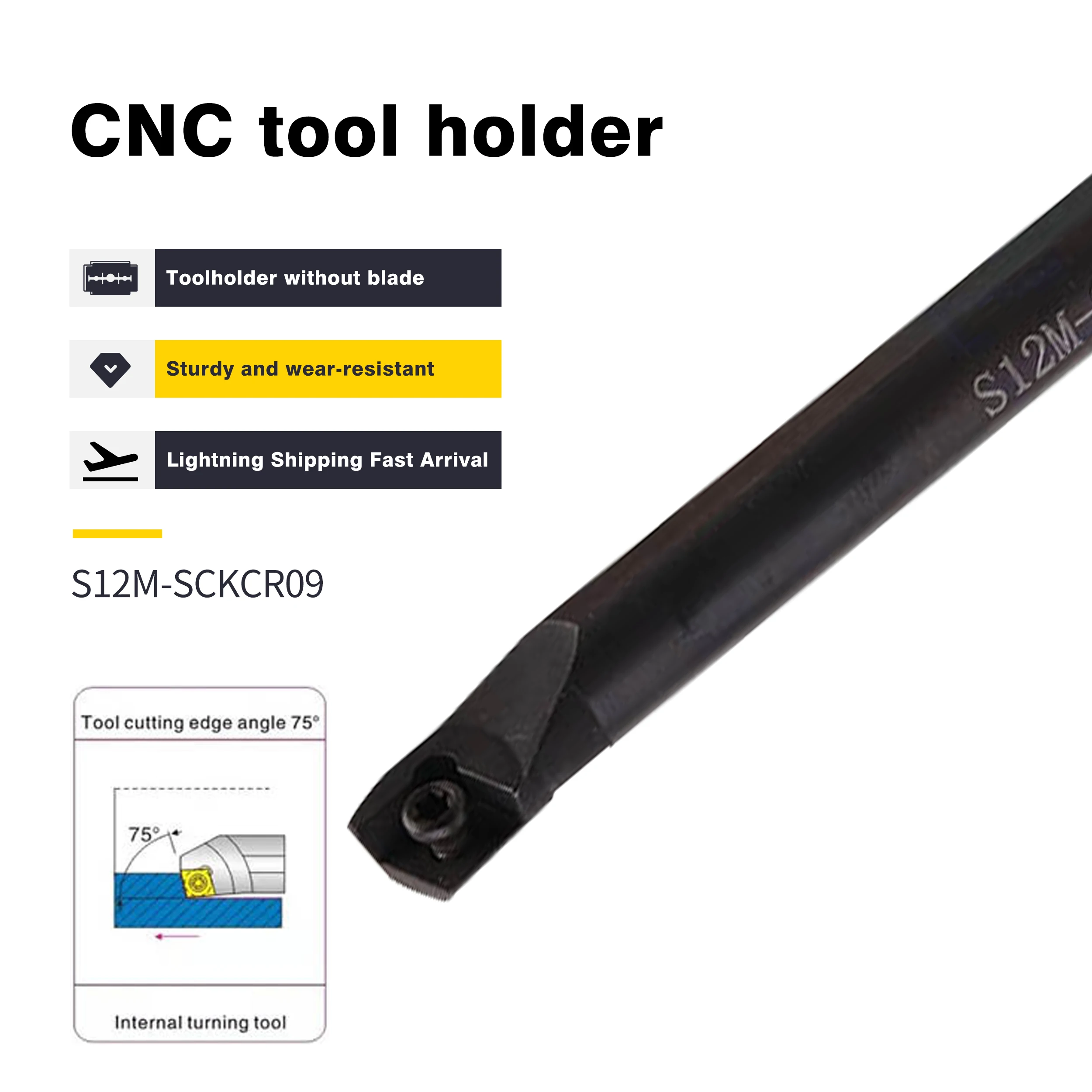 

1pc S08K-SCKCR06 S10K-SCKCR06 S12M-SCKCR09 S20R-SCKCR12 S16Q-SCKCL09 S25S-SCKCL09 CNC Lathe Tools Internal Turning Tool Holder