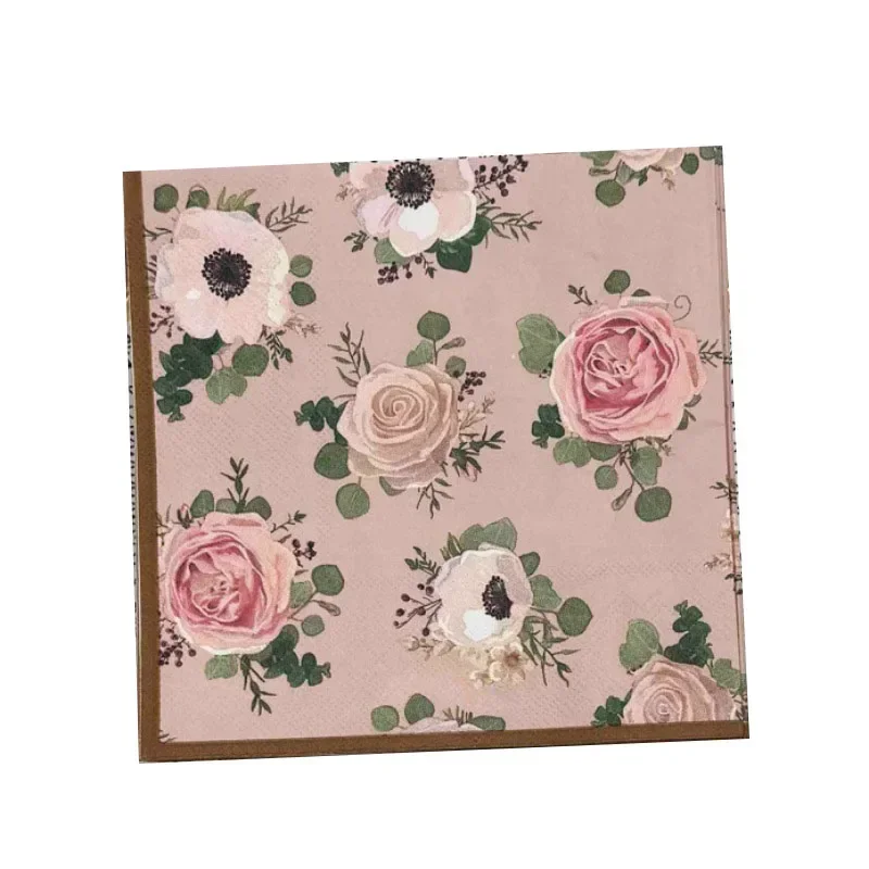 10/20pcs 33cm 3-Ply Colourful Floral Folded Wood Pulp Paper Party Decoration Paper Placemat Household Drawing