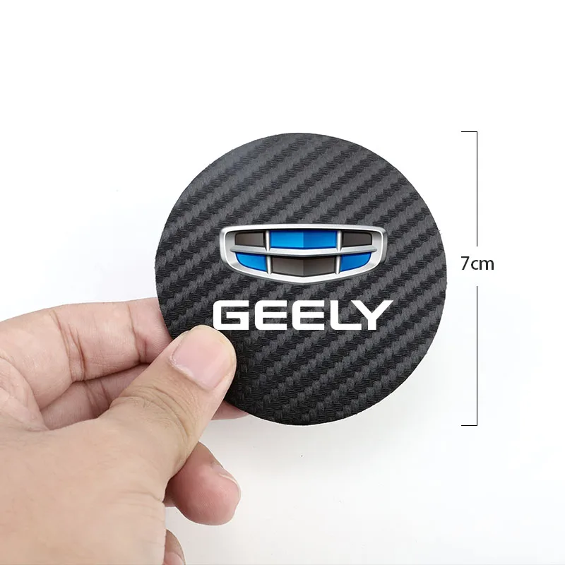 2Pcs Car Carbon Fiber Non Slip Water Cup Mat Auto Interior For Geely Coolray Geometry C GX3 Emgrand EC7 LC Panda Tugella Binray