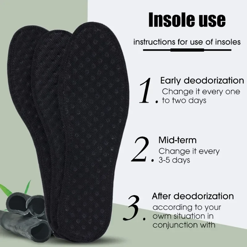 Plant Fragrance Deodorization Insole Unisex Bamboo Charcoal Shoe Pad Small Hole Breathable Sports Insoles Anti Odor Shoe Cushion