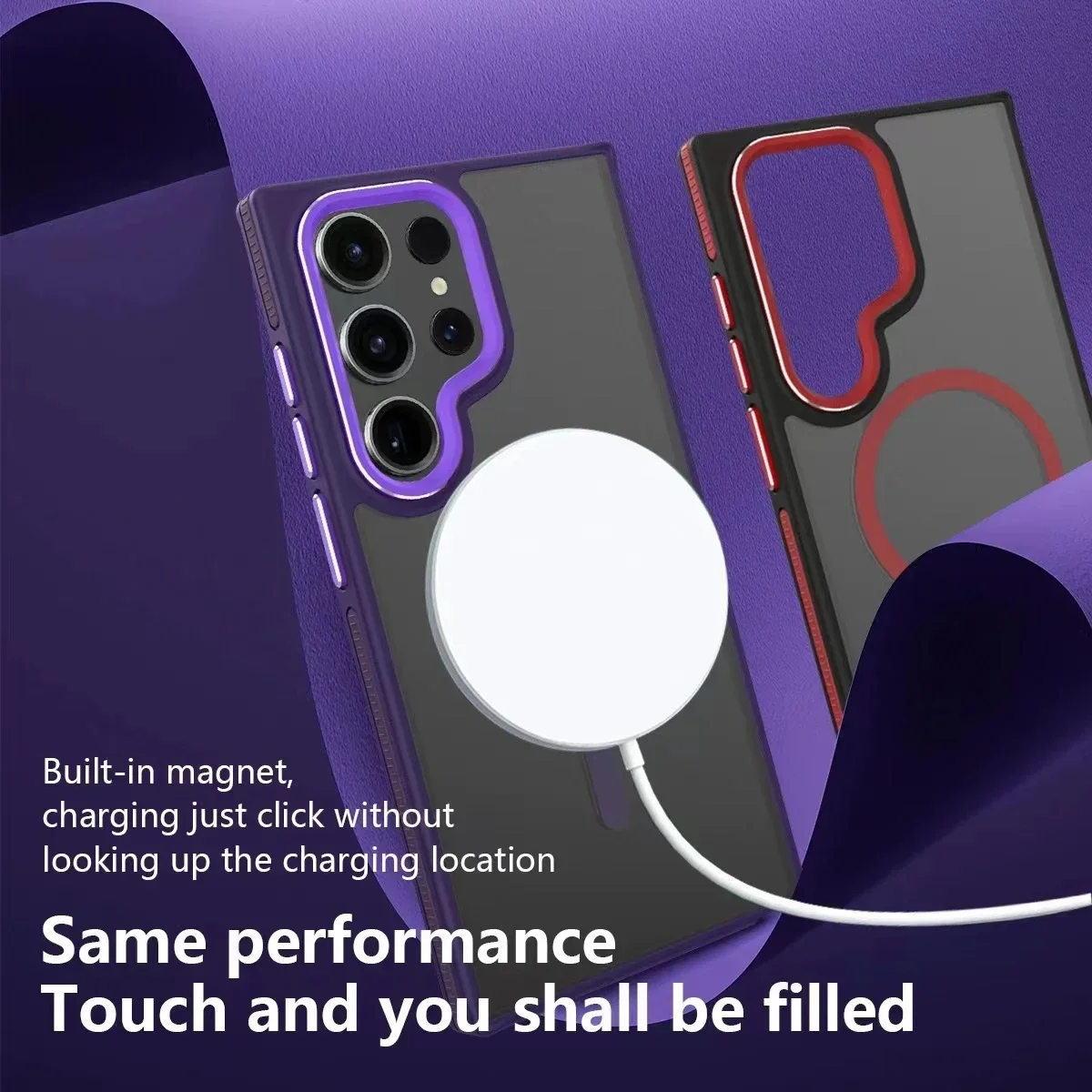 Luxury Matte Clear Magnetic Wireless Charging Phone Case with Magsafe Compatibility