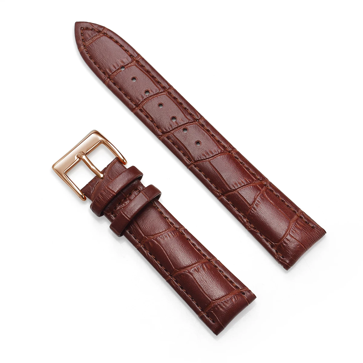 Classic Genuine Leather Watch Band with Soft Cowhide Strap and Adjustable Sizing Plus Tool
