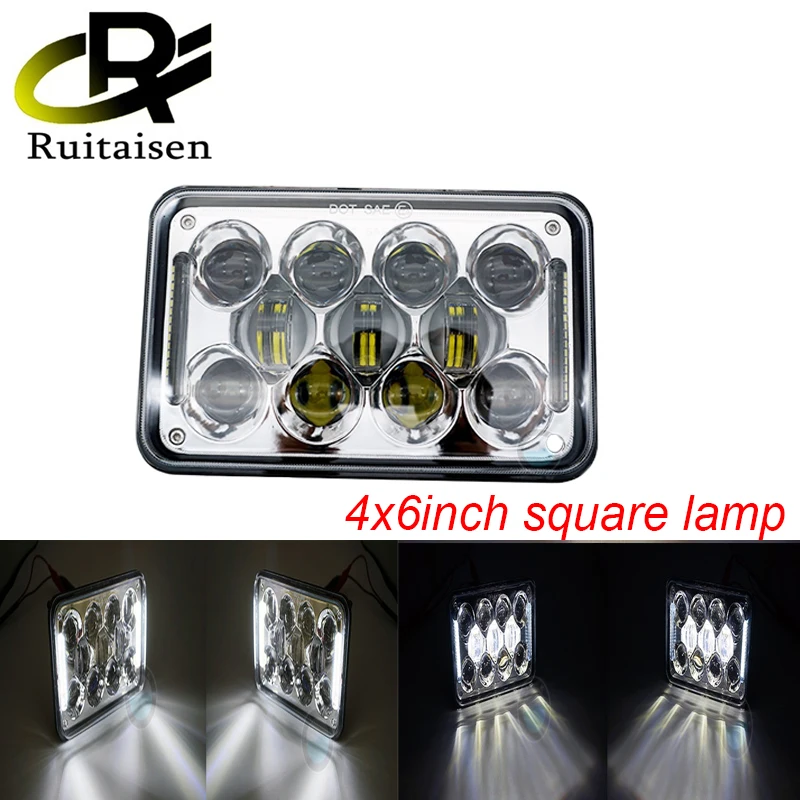 

4x6" inch LED Headlights Hi/Lo Beam Headlight Projector for Jeep Wrangler Honda XR Suzuki DRZ Motorcycle Accessories Rectangular