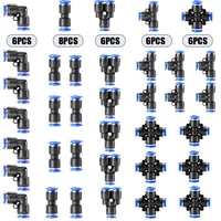 32PCS Pneumatic Fittings Kit 4mm 6mm 8mm 10mm Push to Connect Air Hose Connectors Straight Elbow Tee Y Splitter Quick Release 2