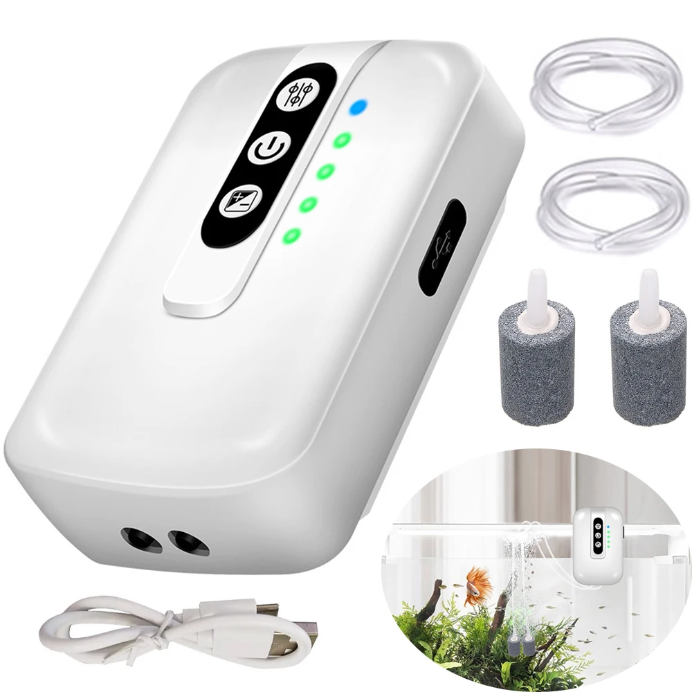 بطارية ليثيوم تعمل بالطاقة خزان الأسماك مضخة هواء المحمولة خزان حوض أسماك الأكسجين مضخة هواء USB شحن مضخة هواء الصيد في الهواء الطلق