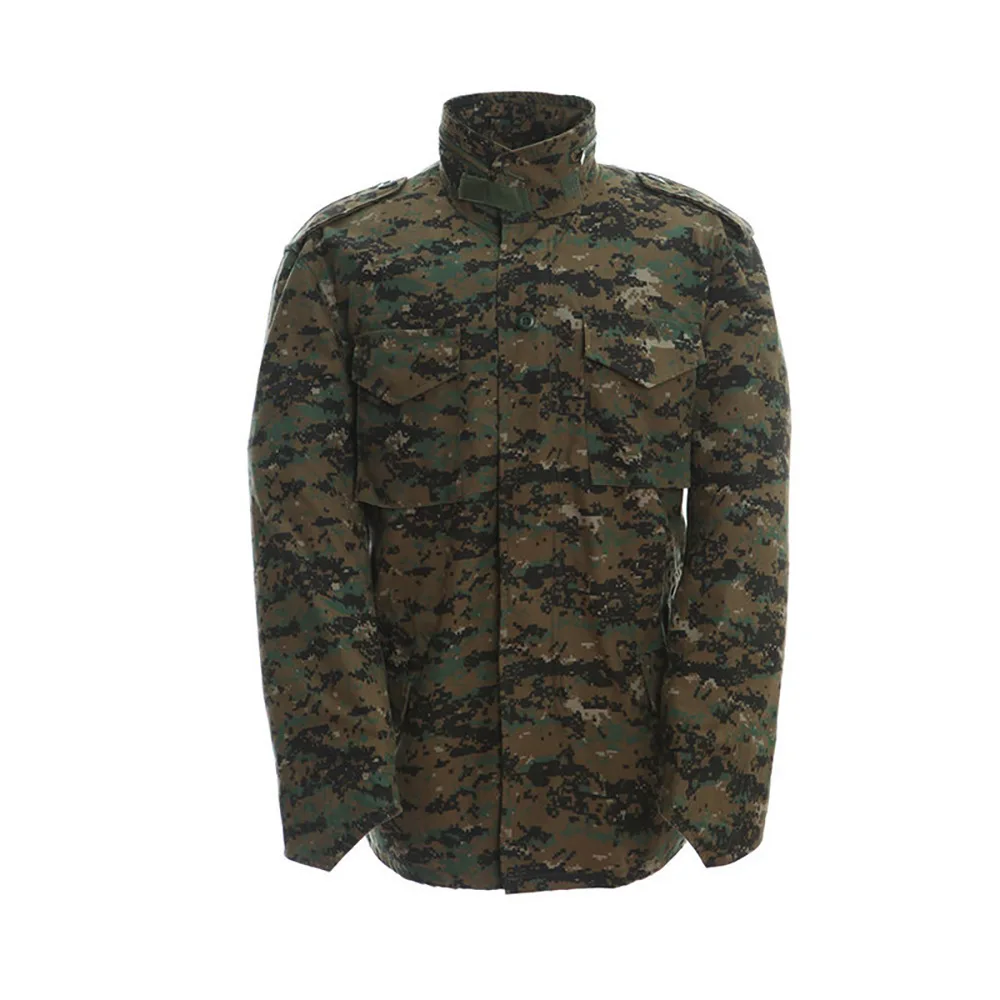 M65 polyester cotton outdoor tactical, windproof camouflage jacket medium and long wear-resistant warm jacket