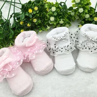 Newborn Baby Socks For Girls Cotton Lace Infant Girls Sock Spring Princess Bow Toddler Baby Girls Socks 0-6M 4