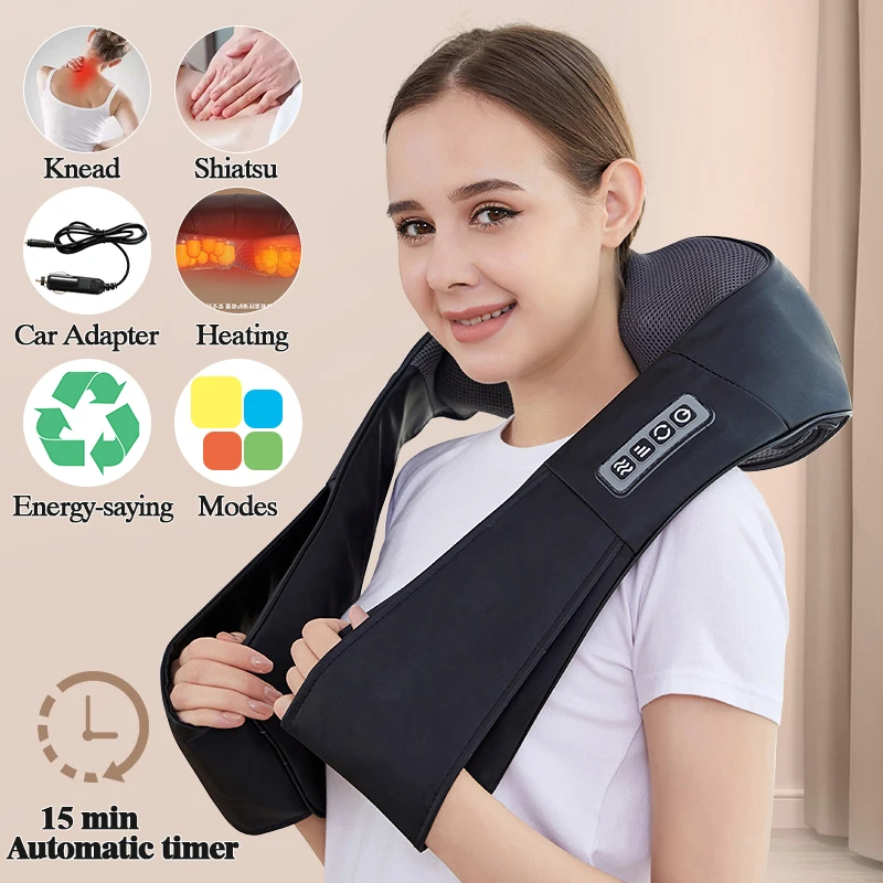 U Shape Electrical Shiatsu Body Shoulder Neck Massager Back Infrared 4D  Kneading Massage Shawl Car Home Best Gift HealthCare - AliExpress
