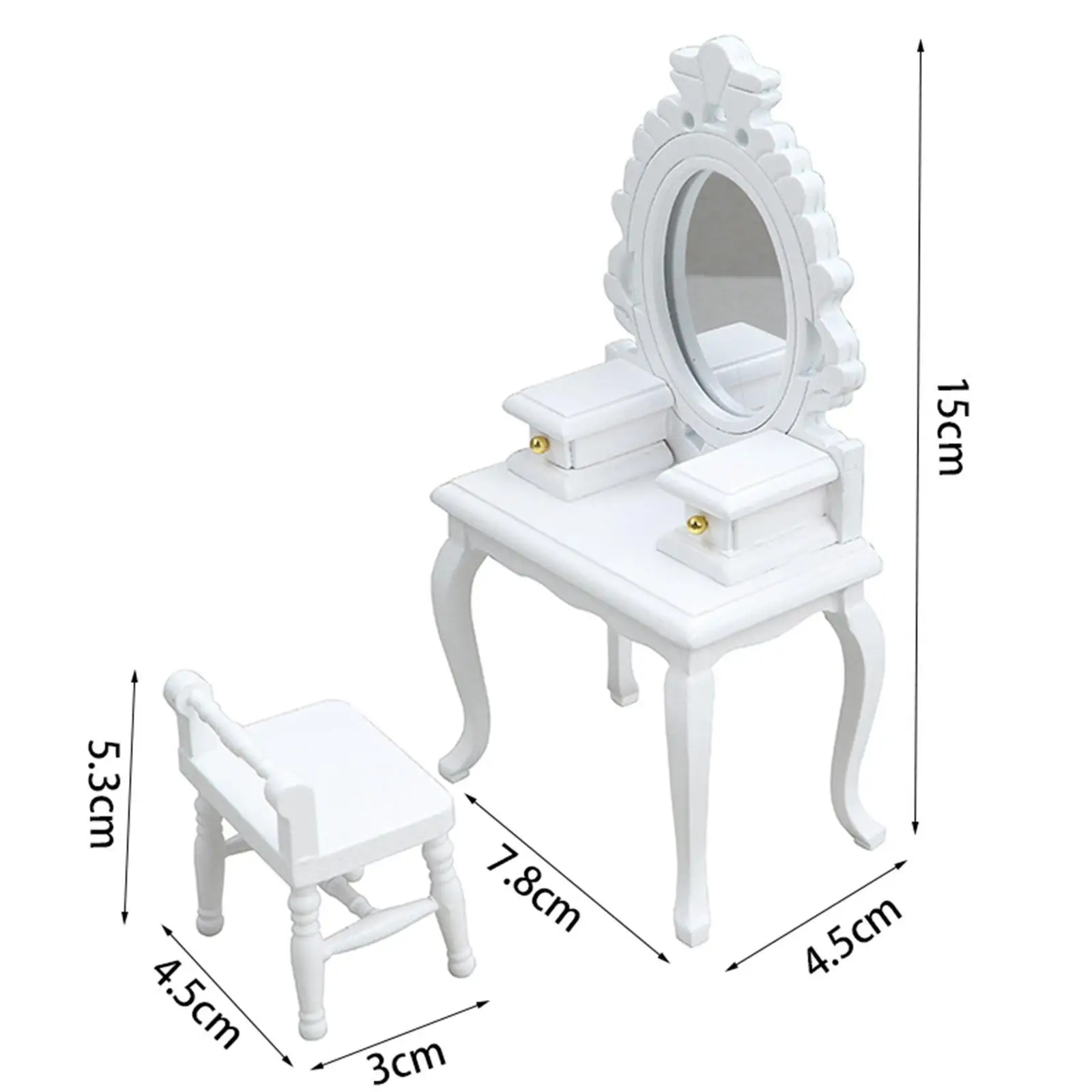 Simulation Mini Vanity Set Furniture Toy for Miniature Dollhouse Furniture Simulation Mini Vanity Set Furniture Toy for Miniature Dollhouse Furniture