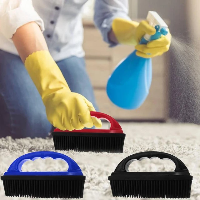 VIKING Cepillo de limpieza de alfombras, cepillo para limpiar alfombras,  cepillo de limpieza para automóvil y hogar, gris, 6.4 x 2.8 x 1.8 pulgadas