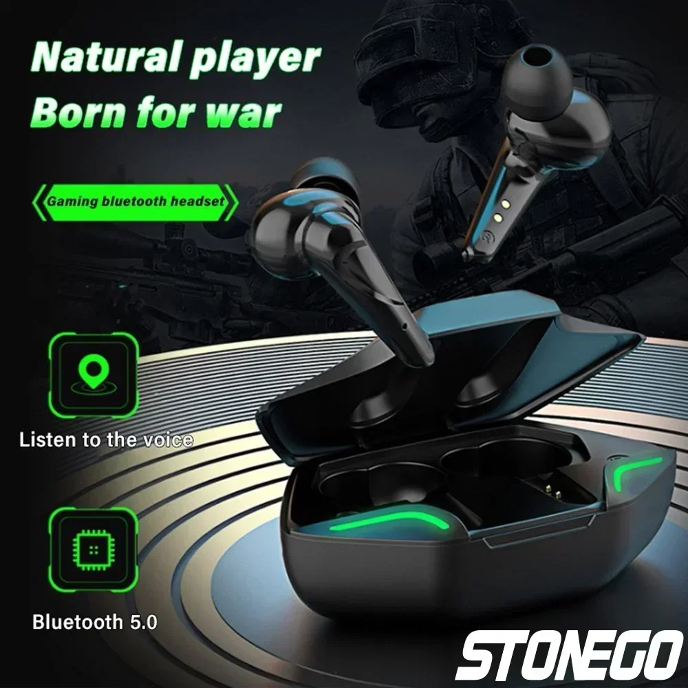 STONEGO TWS Bluetooth 5.0 Sport Earphone Wireless Waterproof Noise Reduction Headphones Games Music Earbuds with Charging Case 4
