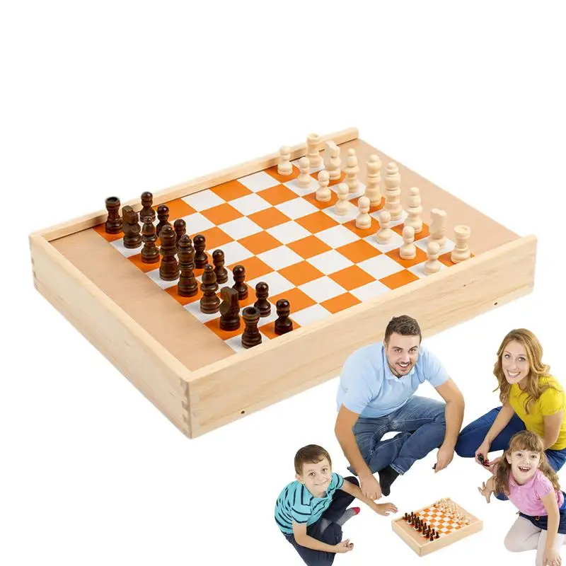

Деревянная Классическая шахматная игра, 5 в 1