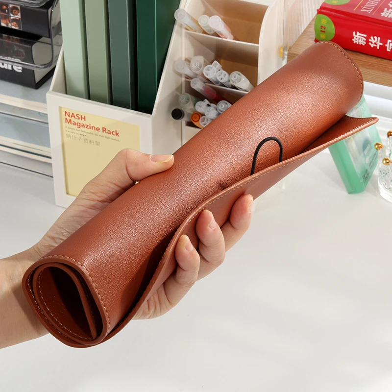 File Folders A4 Business Leather Multi-function Clamping Waterproof with Thickened Data Rope Buckle for Office Use file folders