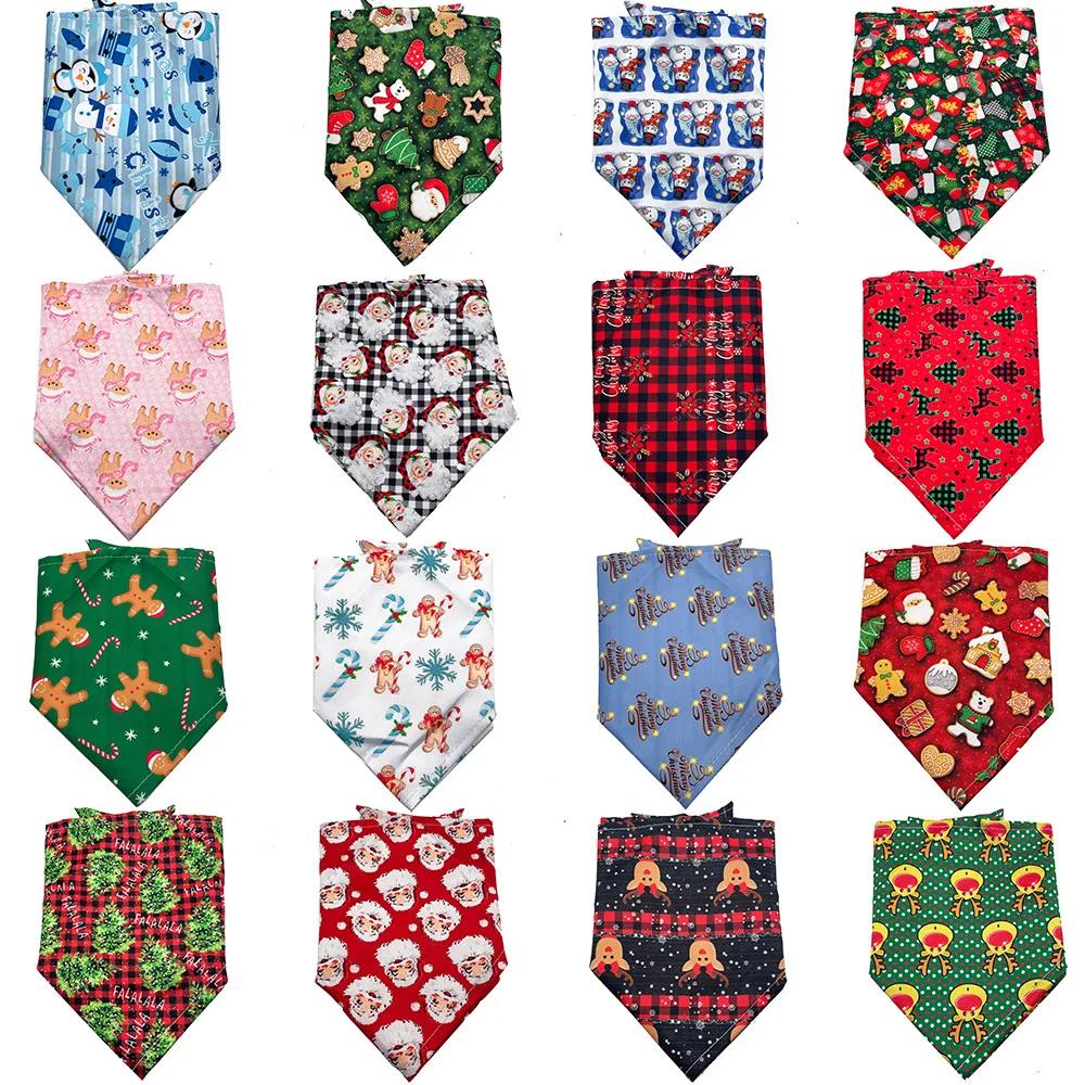50Pcs Dog Bandana Christmas Pet Supplies Small Dog Puppy Bandane Sciarpa Christmas Holiday Dog Bavaglini Bandana Dog Pet Accessoires