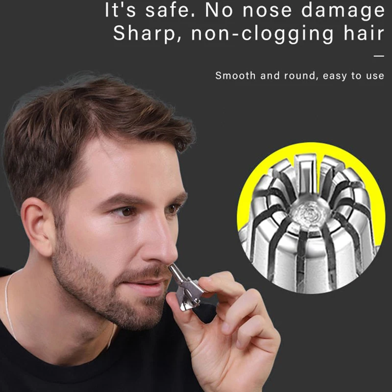 Nose Hair Trimmer Nose Hair Trimmer Cleaner For Men Women Stainless Steel Manual Mechanical Shaving Razor Washable Hair Removal Tools Brush