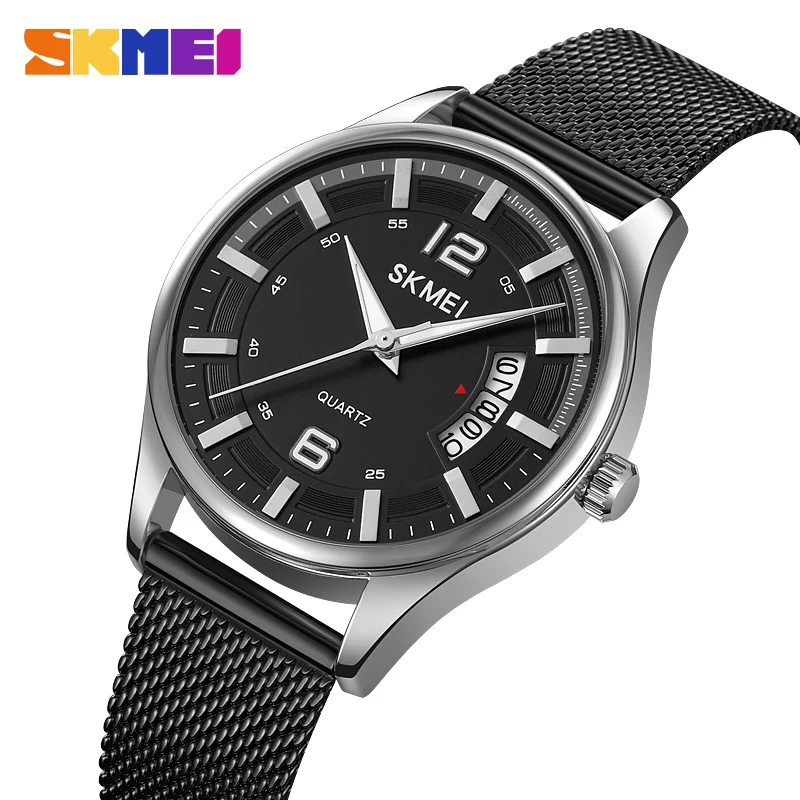 

SKMEI Fashion Stopwatch Date Quartz Watches Mens Casual Genuine Leather Strap Wristwatches Waterproof Male Clcok reloj hombre