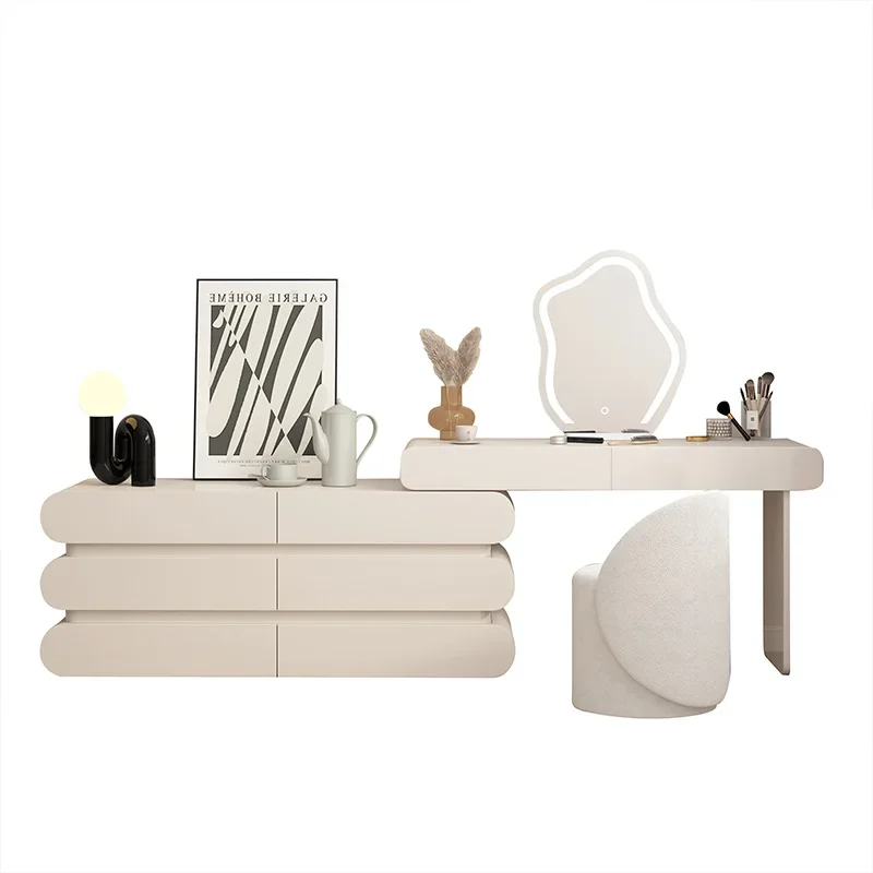 

Solid Wood Black Dresser Chest of Drawers Italian Style Makeup Table Minimalist Bedroom Advanced Light Luxury Dresser
