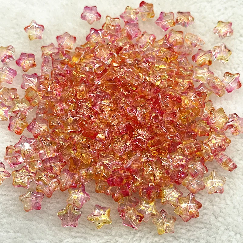 30pcs 8mm Iridescent Star Beads for DIY Jewelry and Crafting