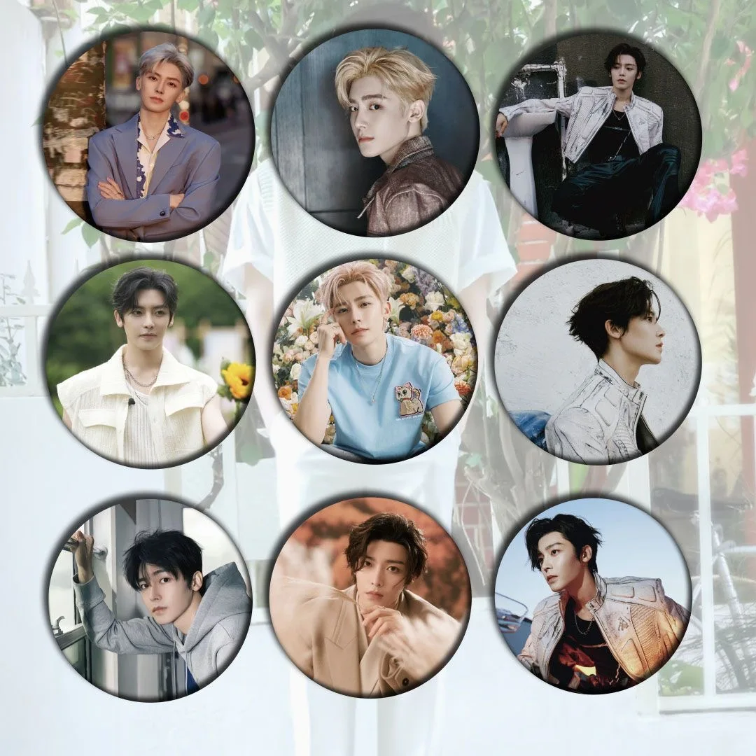 9 개/대 Luo Yunxi Ren Jialun Xu Kai Hou Minghao Lu Han Zhang Binbin Wang Jiaer Zhou Yiran 배지 뱅 브로치 가방 장식 핀
