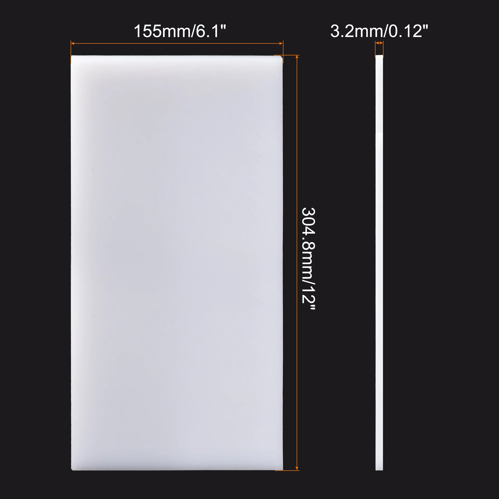 sourcing map UHMW, fogli di plastica in polietilene ad alto peso molecolare, 17,8 x 17,8 x 0,6 cm, bianco