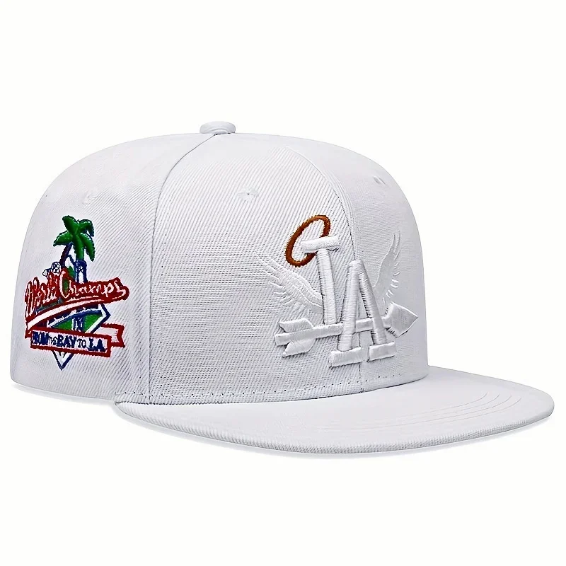 1/2/3/4PCS Fashion Unisex LA Embroidery Baseball Caps Los Angeles Snapback Hat Angel Wings Hip Hop Caps Outdoor Adjustable Hats 3