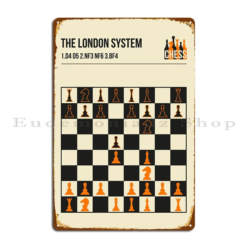 The London sistema xadrez lata sinal cartaz, placa metálica, clube Design,  projetar, projetar - AliExpress