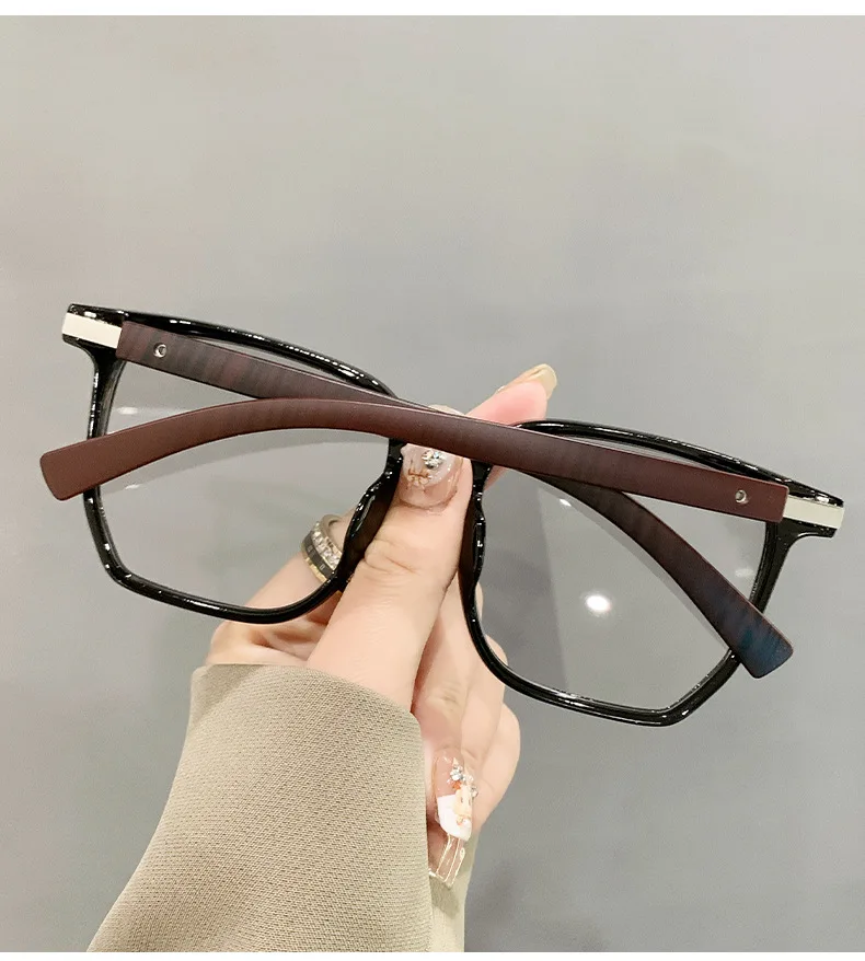 Lichtempfindliche farbwechselnde Anti-Blaulicht-Polygonale Kurzsichtigkeitsbrille mit großem Rahmen 6023 – Detail 12