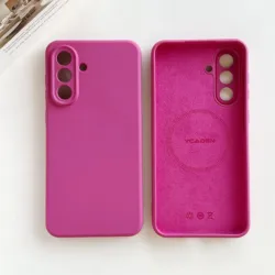 Silicone Magnetic Matte Shockproof Phone Case with Enhanced Protection - Galaxy S23 Ultra (Pitaya)