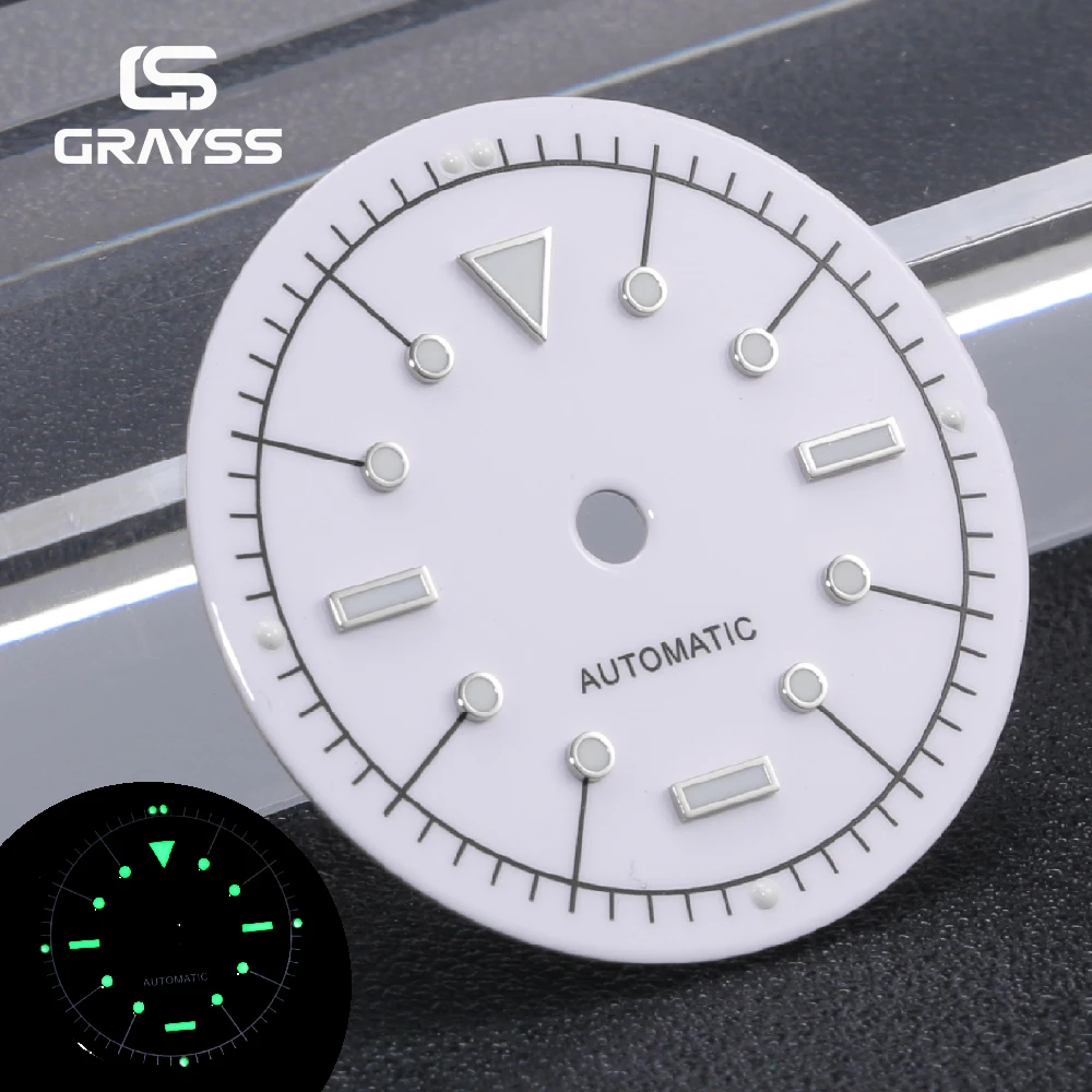 Nologo Wine-Red Enamel Dial with White Markings and C3 Lume for Watch Modification Accessories