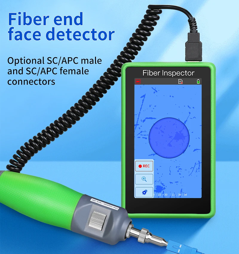 L-600 Inspection Fiber Video Probe Microscope Fiber Optic End Face Detector Disp