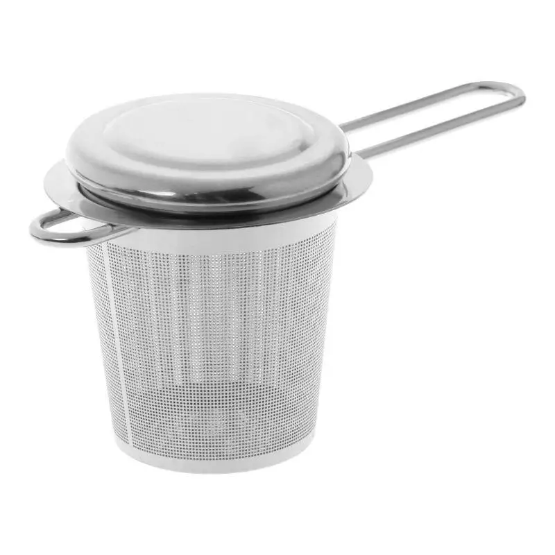 Reusable Mesh Tea Infuser Stainless Steel Strainer Loose Leaf Teapot Spice Filter with Lid Cups Kitchen Accessories tea infuser tea strainer tea filter