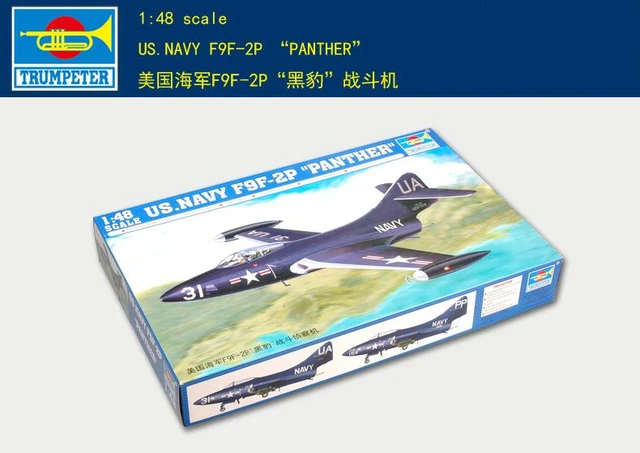 U.S. NAVY F9F-3 PANTHER TRUMPETER 1:48 SCALE PLASTIC MODEL