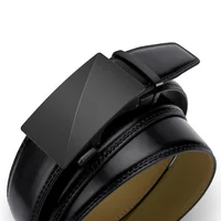 Leather belt men High Quality Genuine Leather Belts, Automatic Buckle Belt, Adjustable No Hole Belt Jeans Belt for Men 2