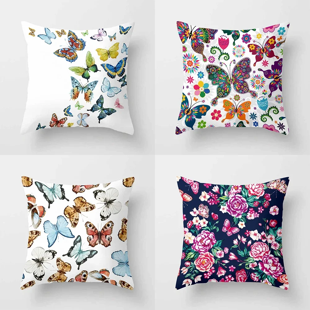 

Decorative Home Pillows Retro Butterfly Soft Throw Cover for Living Room Sofa Couch Cushion
