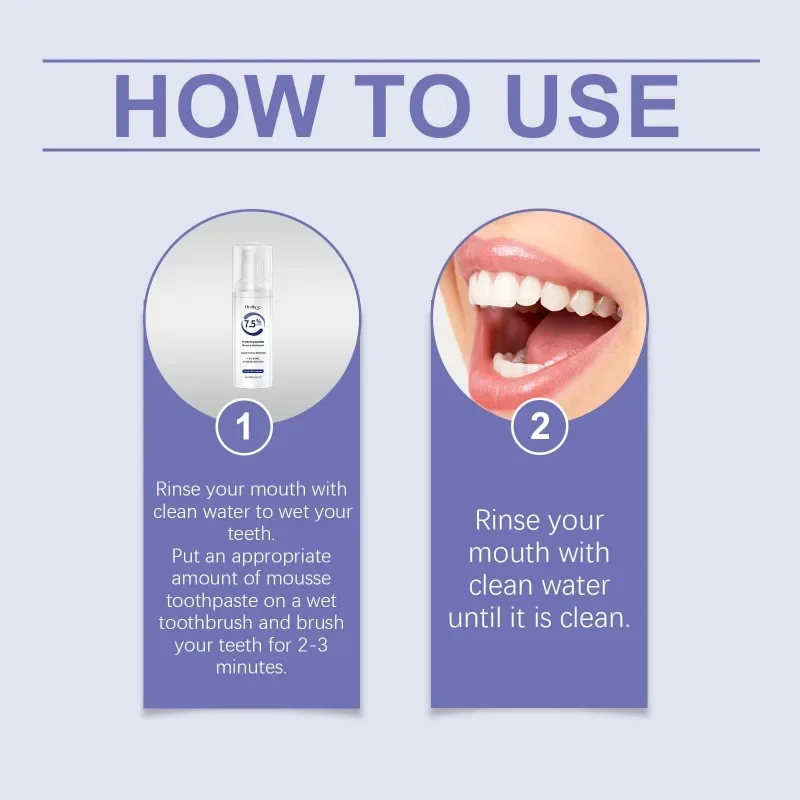Hydroxyapatite Mousse Toothpaste 7.5%nHAP Effectively Relieve Gum Swelling Whiten Remove Yellow Plaque Reduce Tooth Stain Care