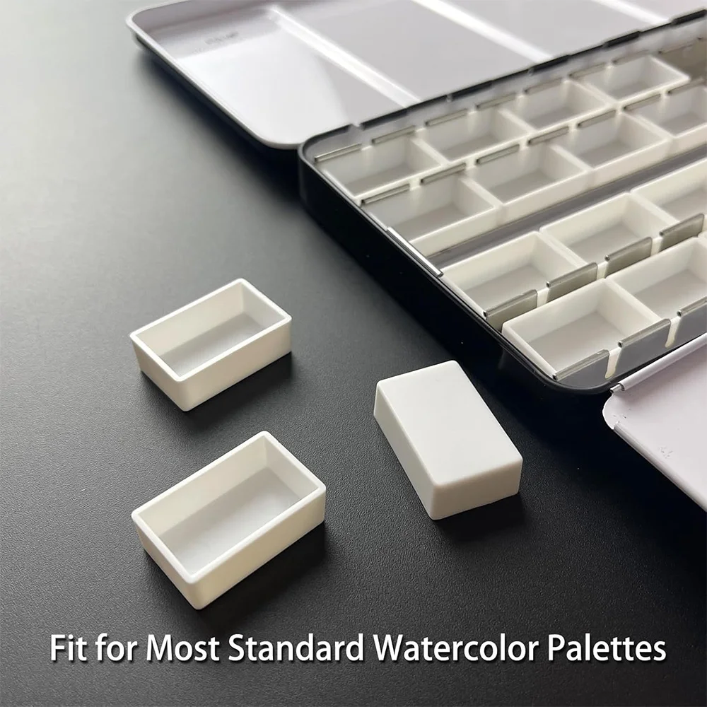 24pcs 3.2ML Empty Watercolor Paint Full Pans -  Watercolor Full Pans Empty Plastic Palette for Painting DIY Travel Art Drawing 4