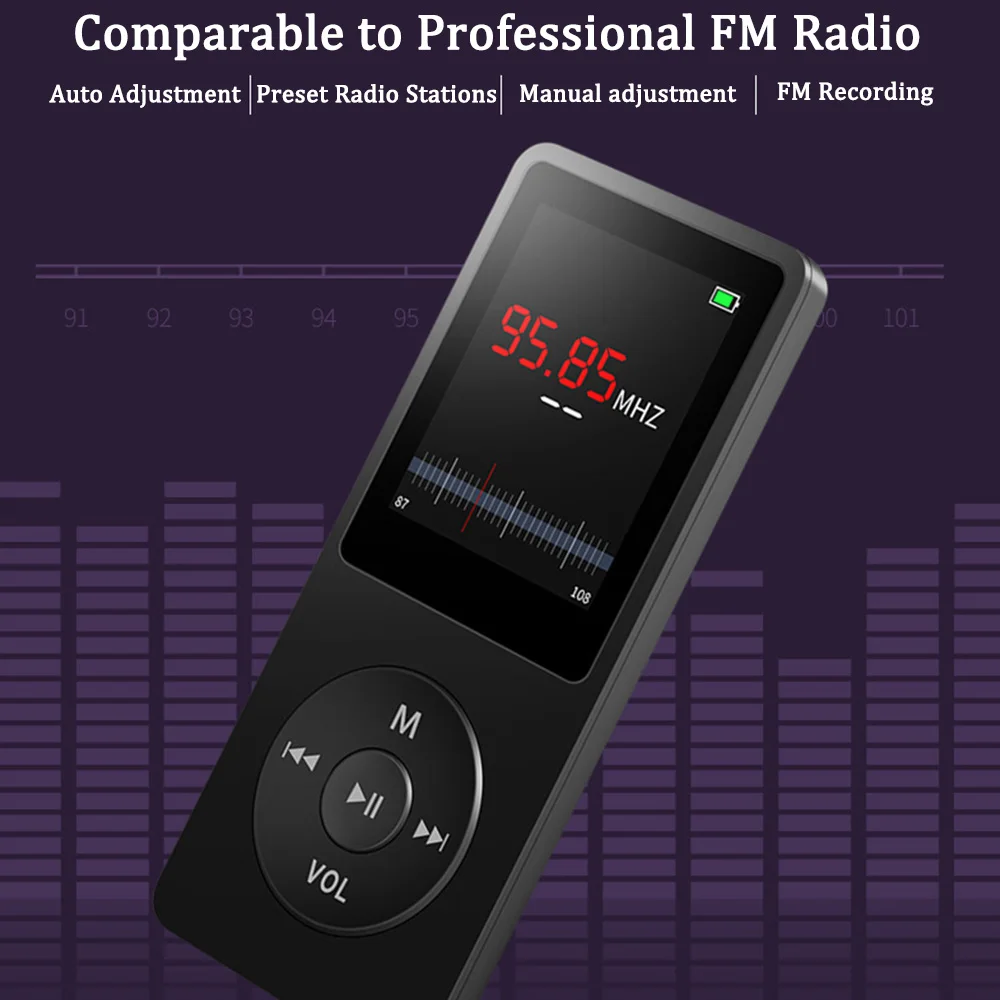Portable MP3&MP4 Player With LCD Screen FM Radio Video Hifi Player Movies E-books Music Players Built-in Microphone Dropshipping