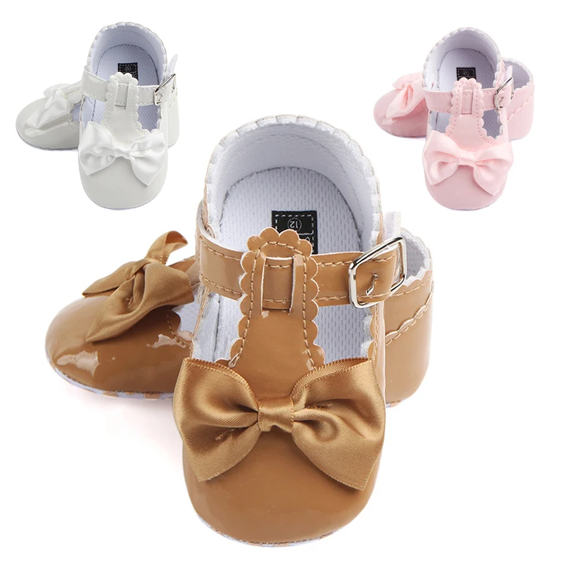 1/3PCS Newborn Baby Shoes PU leather Buckle First Walkers Big Bow Summer Princess Shoes Party Wedding Baby Girl Shoes 2