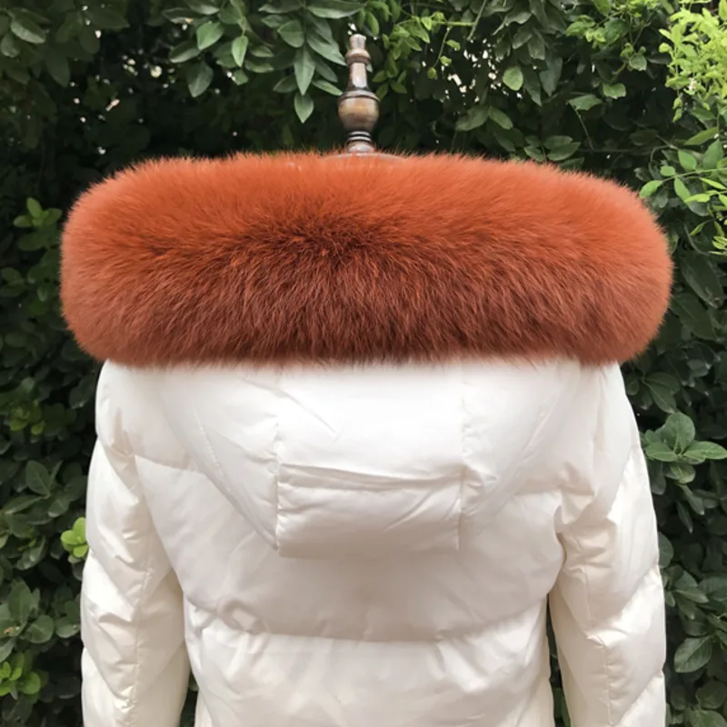 Winter Genuine 100% Real Fox Fur Scarf Fox Straight Collar Scarf Genuine Thick Shawl Natural Fox Fur Collar Real Fox Fur Scarves 6