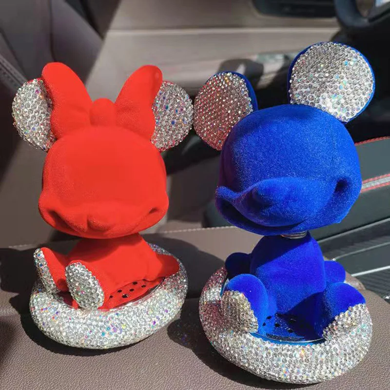 

Personality Car Ornaments Auto Interior Decoration Cartoon Cute Diamond Mouse Car Perfume In-Car Center Console Car Accessories