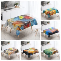 Home tablecloths for dining  Anime decoration and rectangular table accessories waterproof cloth Anti-stain tablecloth abstract 1