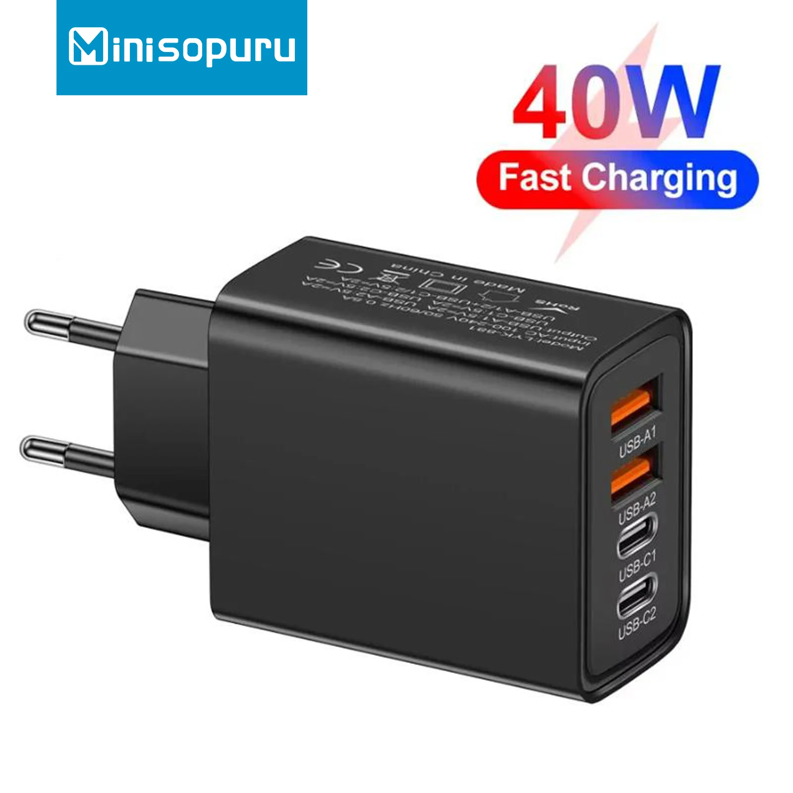 Caricatore Da Parete USB-C [2 Pack], 40W 4 Porte QC+PD 3.0 - Foto 2