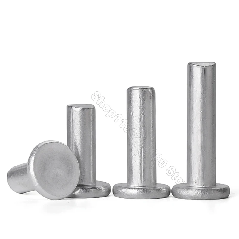 Description Picture 4 of item10-50pcs GB109 M3 M4 M5 M6 Aluminum Alloy Solid Flat Head Thin Wafer Head Head Rivet Self-plugging Percussion Hand Knock Rivet