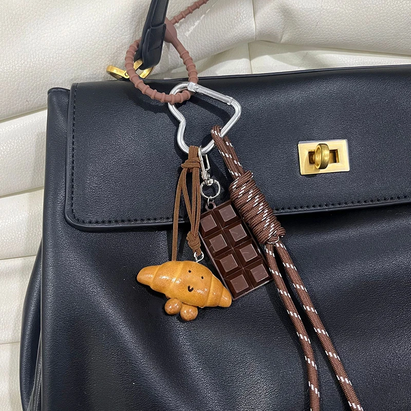 Trendy Y2K Baseball Keychain Nylon Woven Rope Pendant DIY Heart Design Handmade Women's Accessory for Bags Phones Gift