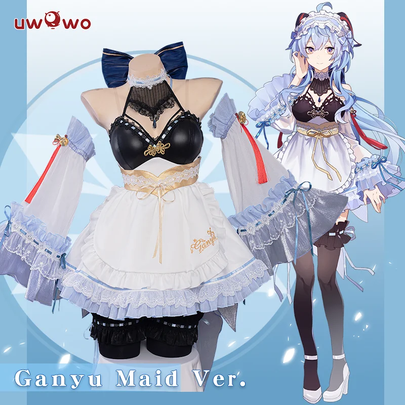 In Magazzino Uwowo Ganyu Cosplay Maid Dress Game Genshin Impact Cosplay Ganyu Maid Costumi Di Halloween Genshin Fanart Maid Outfit
